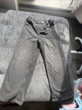 Zara Kids Relaxed Gray/black  Wide-Leg Jeans